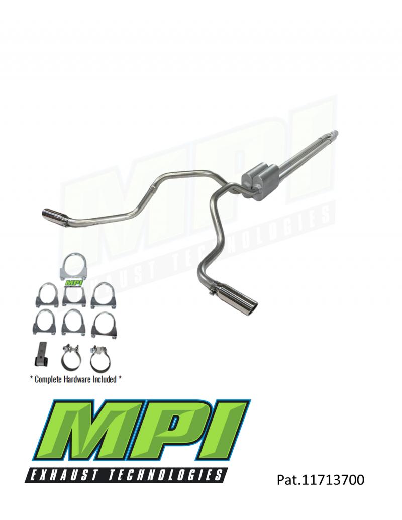 MPI Exhaust Technologies Clamp-on Kit w/Mufflers & Polished Bright Chrome Tips - G051-BTTBCM-C